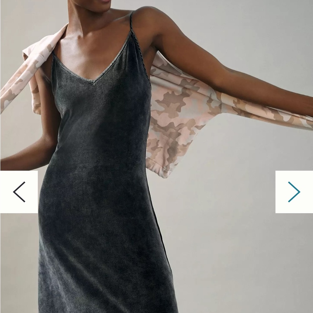 ANTHROPOLOGIE CLOTH & STONE VELOUR CAMI DRESS SZ X-SMALL NWT